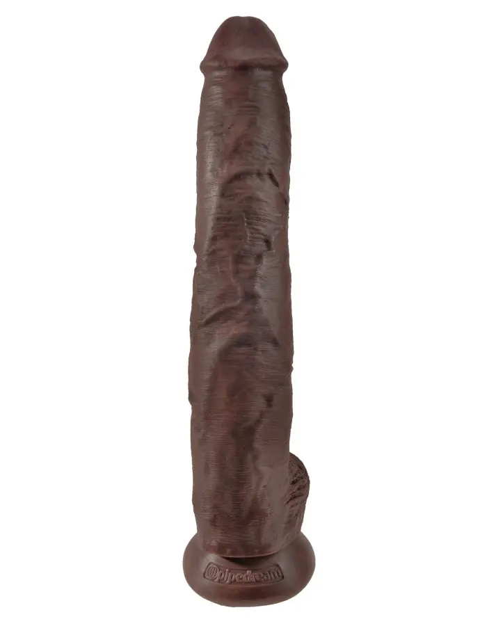 King Cock 14 Inch Cock With Balls - Brown