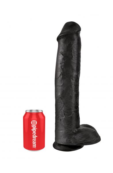 King Cock 15 Inch Cock With Balls - Black