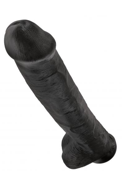 King Cock 15 Inch Cock With Balls - Black