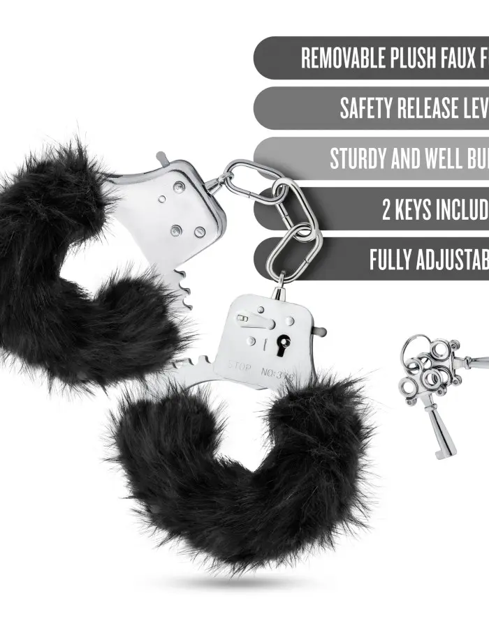 Temptasia - Plush Fur Cuffs - Black