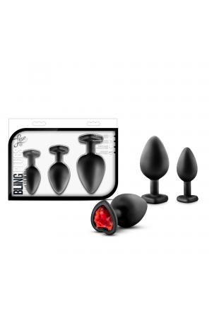 Luxe - Bling Plugs Training Kit - Black With Red Gems