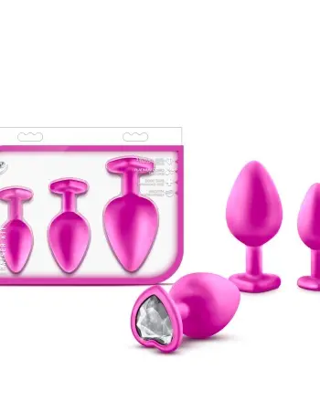 Luxe - Bling Plugs Training Kit - Pink with White Gems