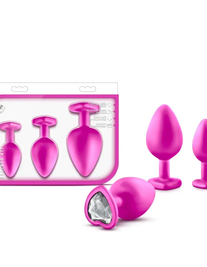 Luxe - Bling Plugs Training Kit - Pink with White Gems