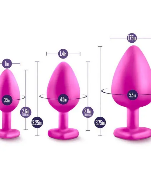 Luxe - Bling Plugs Training Kit - Pink with White Gems
