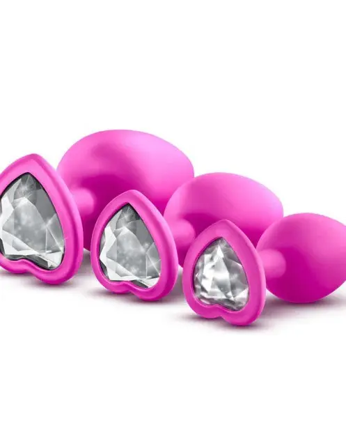 Luxe - Bling Plugs Training Kit - Pink with White Gems