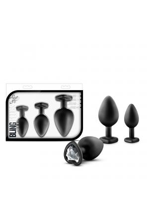 Luxe - Bling Plugs Training Kit - Black With White Gems