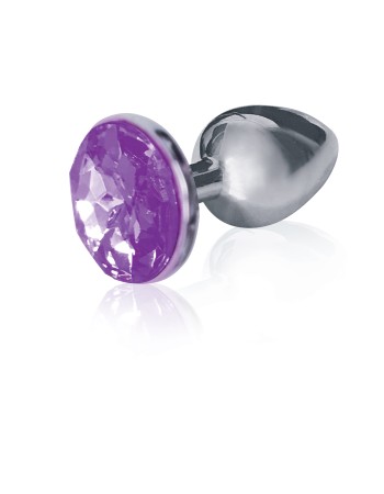 The 9's the Silver Starter Bejeweled Stainless Steel Plug - Violet