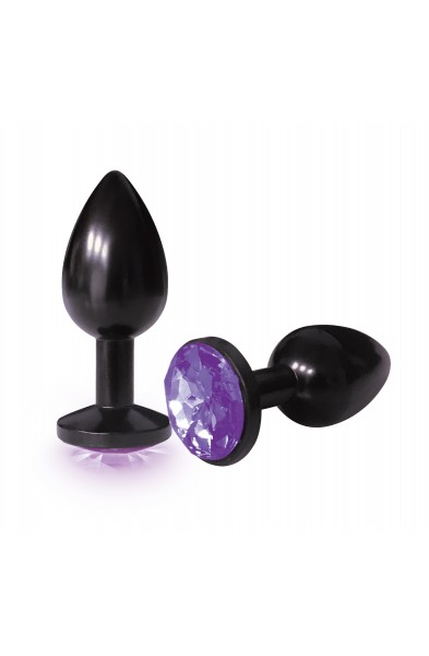 The 9's the Silver Starter Anodized Bejeweled Stainless Steel Plug - Violet