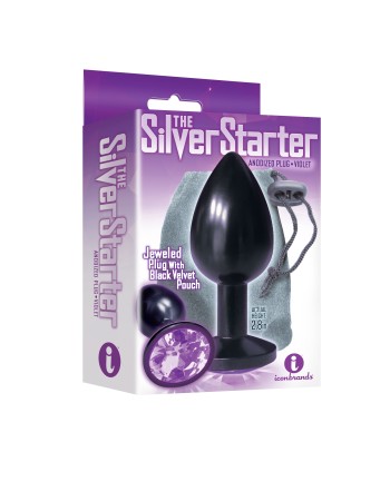 The 9's the Silver Starter Anodized Bejeweled Stainless Steel Plug - Violet