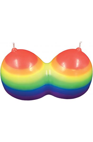 Jumbo Boobie Rainbow Candle