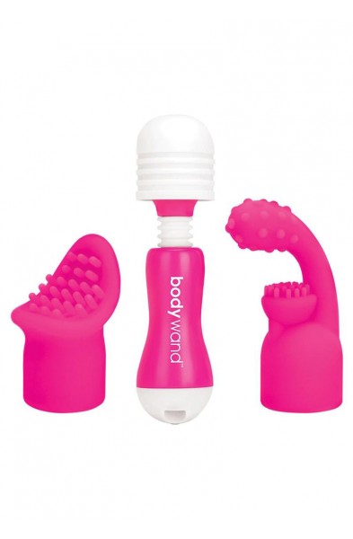 Bodywand Rechargeable Mini Massager With Attachments - Pink