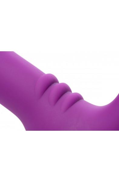 Royal Revolver Vibrating Strapless Strap- on Dildo - Purple