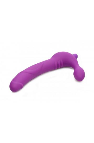 Royal Revolver Vibrating Strapless Strap- on Dildo - Purple