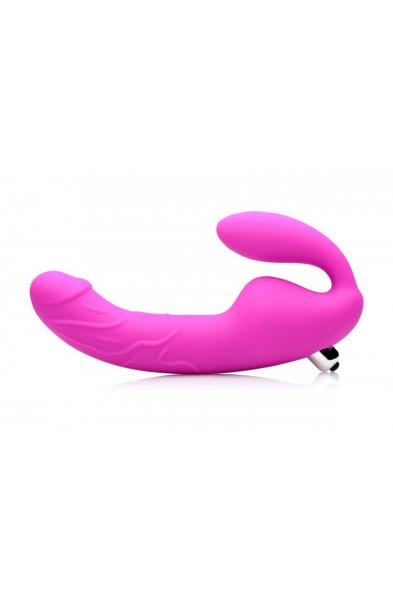 Royal Rider Vibrating Strapless Strap- on Dildo - Pink