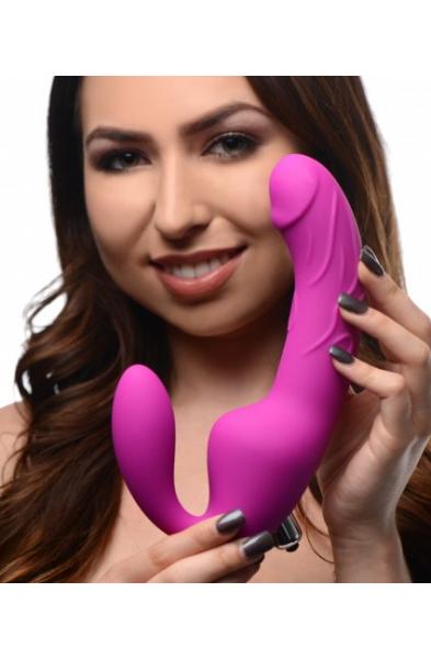 Royal Rider Vibrating Strapless Strap- on Dildo - Pink