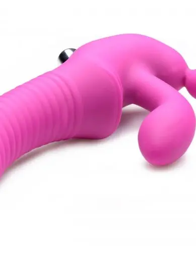 Regal Rider Vibrating Strapless Strap- on Triple G Dildo - Pink