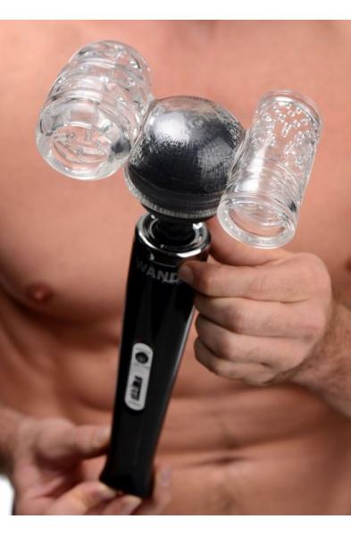 2 in 1 Male Wand Attachment - Clear