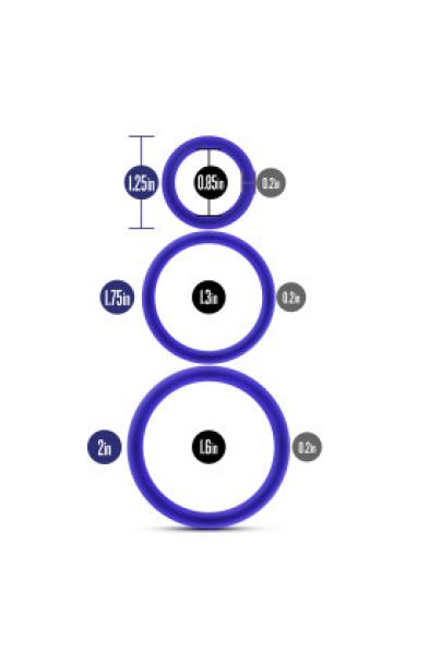 Performance - Vs4 Pure Premium Silicone Cockring Set - Indigo