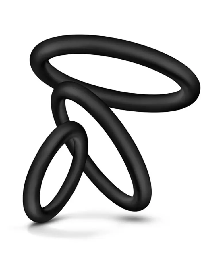 Performance - Vs4 Pure Premium Silicone Cockring Set - Black