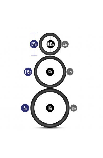 Performance - Vs4 Pure Premium Silicone Cockring Set - Black