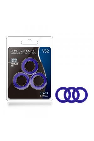 Performance - Vs2 Pure Premium Silicone Cockrings - Small - Indigo