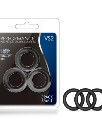 Performance - Vs2 Pure Premium Silicone Cockrings - Small - Black