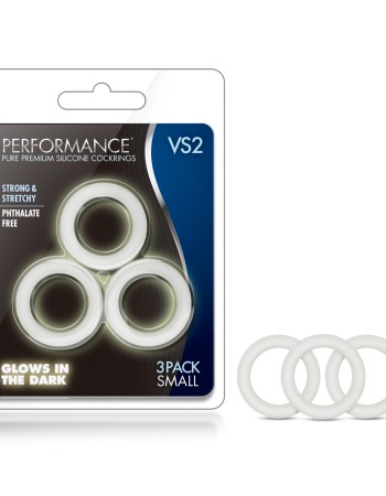 Performance - Vs2 Pure Premium Silicone Cockrings - Small - White