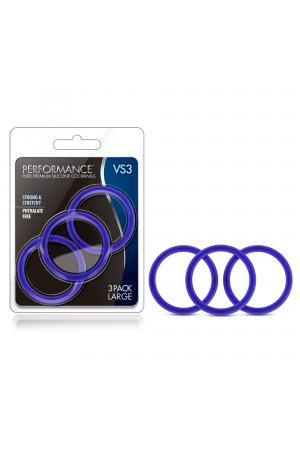 Performance - Vs3 Pure Premium Silicone  Cockrings - Large - Indigo