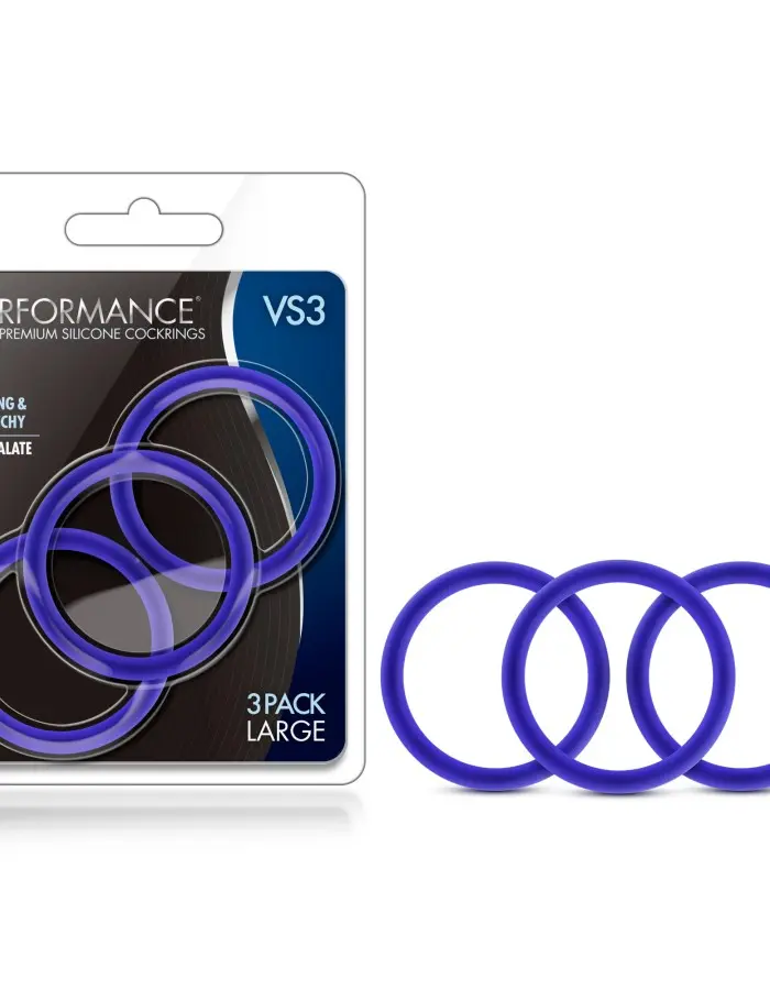 Performance - Vs3 Pure Premium Silicone  Cockrings - Large - Indigo