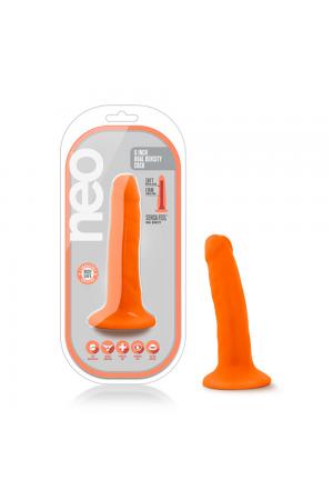 Neo - 5.5 Inch Dual Density Cock - Neon Orange