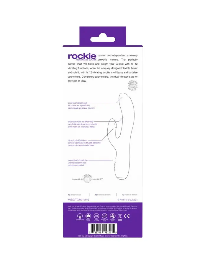 Rockie Dual Rechargeable Vibe - Indigo