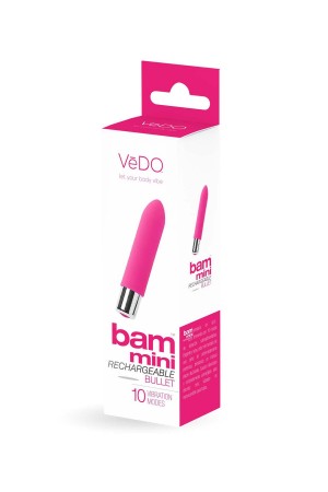 Bam Mini Rechargeable Bullet Vibe - Foxy Pink