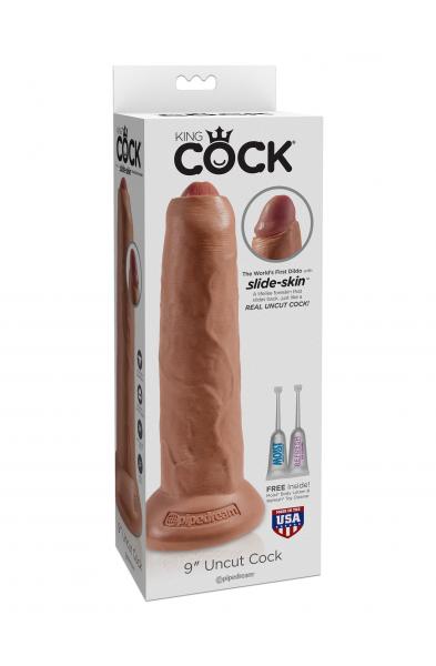 King Cock 9" Uncut - Tan