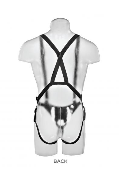 King Cock 11" Two Cocks One Hole Hollow Strap-on  Suspender System - Flesh