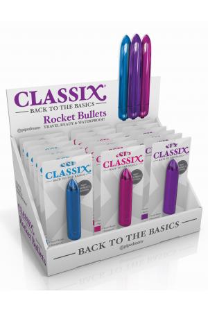 Classix Rocket Bullet Display of 18 - Assorted Colors