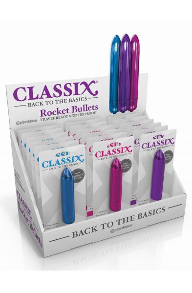 Classix Rocket Bullet Display of 18 - Assorted Colors