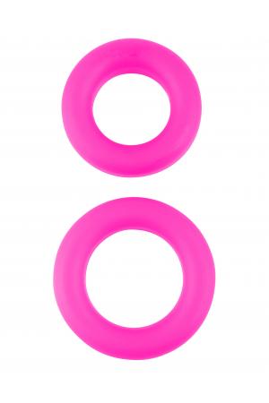 Neon Stretchy Silicone Cock Ring Set - Pink