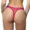 Thong With Diagonal Eyelash Lace Panels - Large - Bright Rose