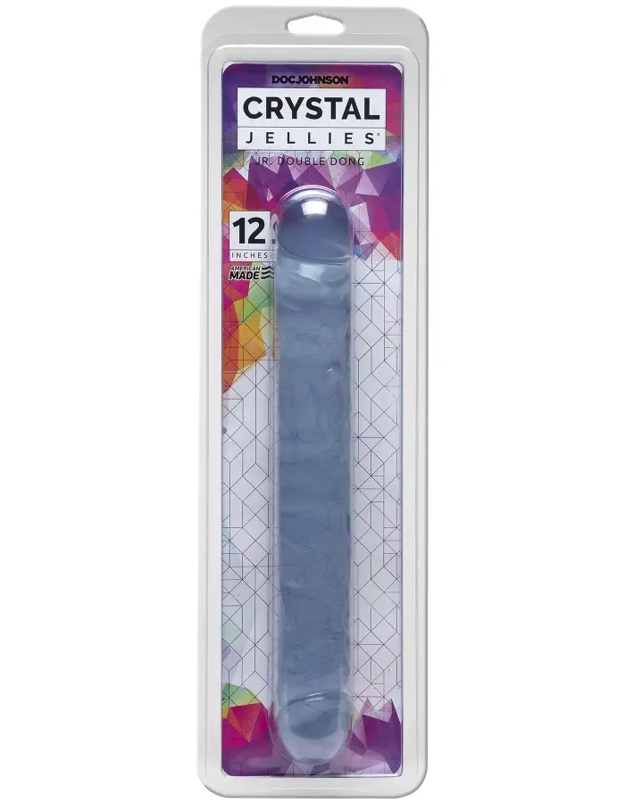 Crystal Jellies Jr Double Dong 12 Inch - Clear