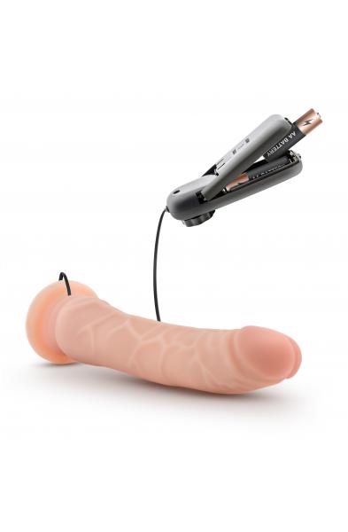 Dr. Skin - 8.5 Inch Vibrating Realistic Cock  With Suction Cup - Vanilla