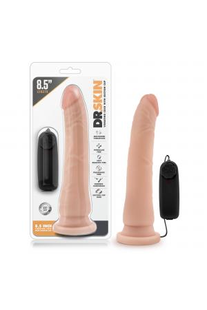 Dr. Skin - 8.5 Inch Vibrating Realistic Cock  With Suction Cup - Vanilla