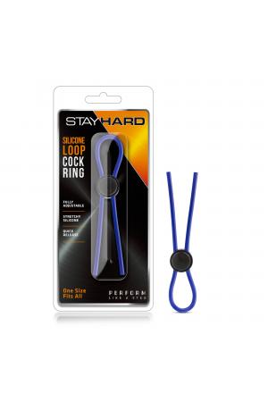 Stay Hard - Silicone Loop Cock Ring - Blue