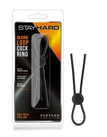 Stay Hard - Silicone Loop Cock Ring - Black