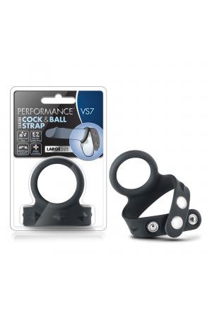 Performance - Vs7 - Silicone Cock & Ball Strap  Large - Black