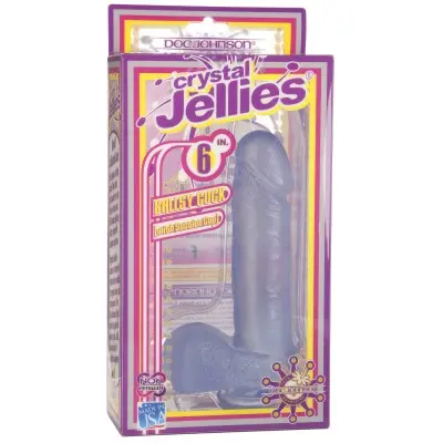 Crystal Jellies 6 Inch Ballsy With Suction Cup - Clear