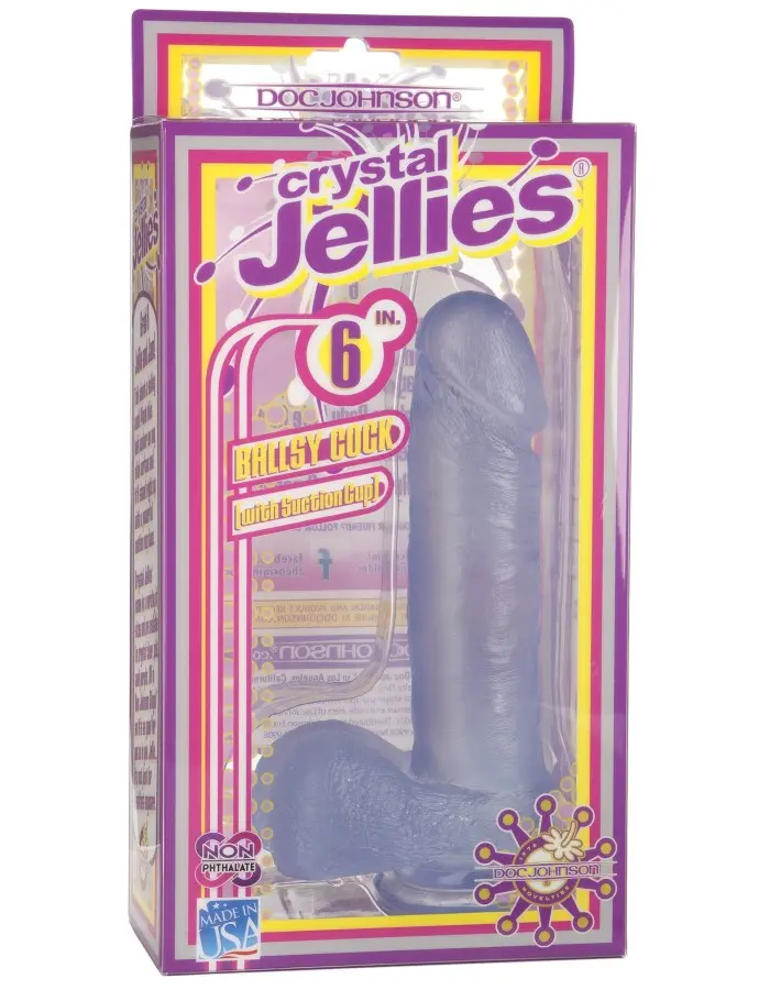 Crystal Jellies 6 Inch Ballsy With Suction Cup - Clear