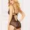 Lace & Zipper Teddy - Extra Large - Black