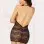 Lace & Chain Chemise With Thong Set - One Size -  Black