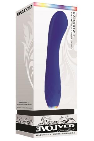 Rainbow G Rechargeable Light Up Vibe - Blue