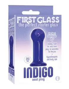 The 9's First Glass Indigo Anal Plug - Blue